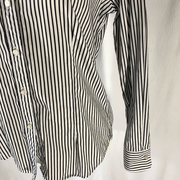 Mark Shale Black/White Striped Long Sleeve Blouse - Picture 4 of 8